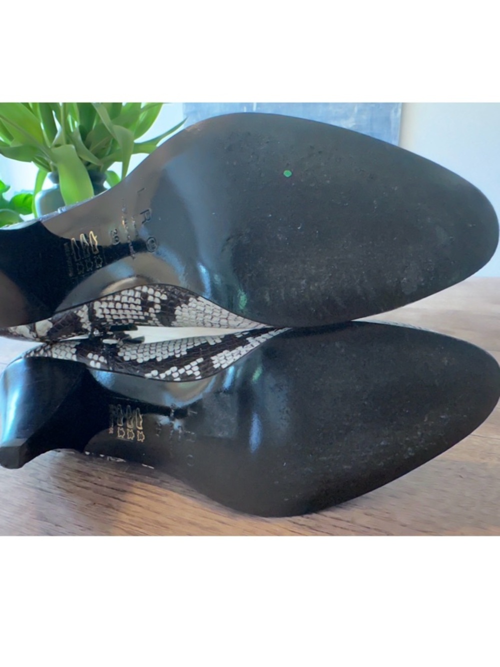 IRO Black and White Snake-Print Ankle Boots - Picture 10 of 11